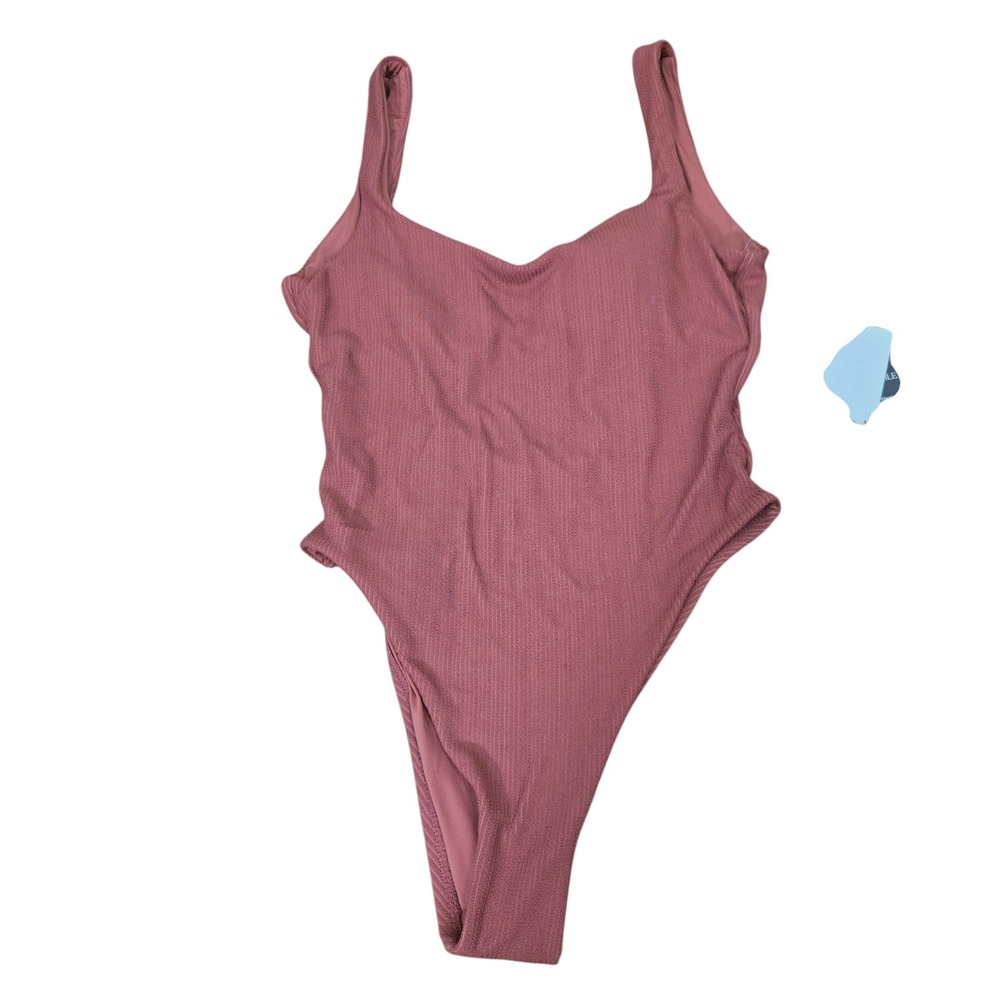 Vitamin A One Piece Swimsuit Sz M Rose Pink Terracotta Ribbed High Cut Low Back